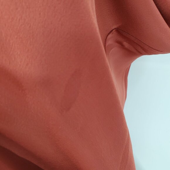 David's Bridal Cinnamon Faux Wrap Ruffley High Low Hem Maxi Bridesmaid Dress 6 - Picture 7 of 12